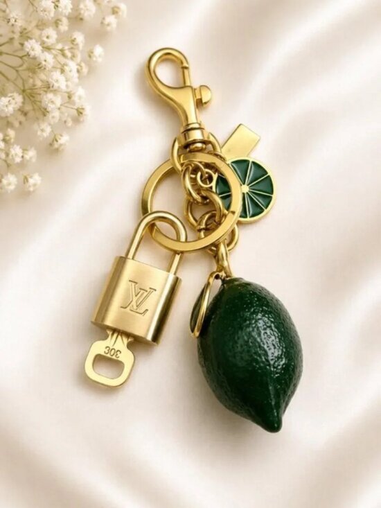 Louis Vuitton Accessories - Louis Vuitton Authentic Gold Lock 🔒 Unbranded Lemon Keychain Charm for Bags